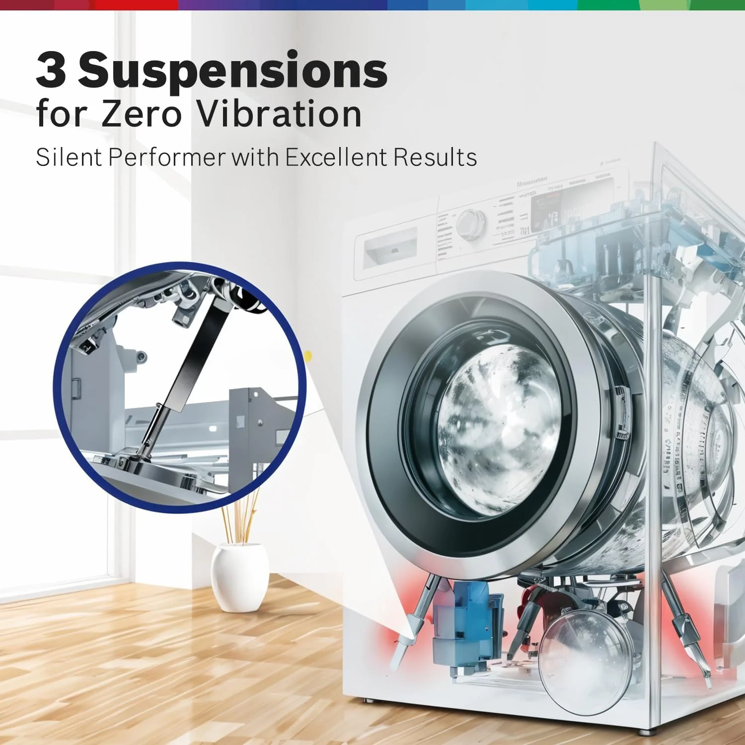 Bosch 8 kg, 5 Star, AI Active Water+, Anti-Tangle, Steam Anti Bacterial, Anti-Wrinkle Fully-Automatic Front Loading Washing Machine (WAJ2826BIN, In-Built Heater, Shiny Silver) - Image 12