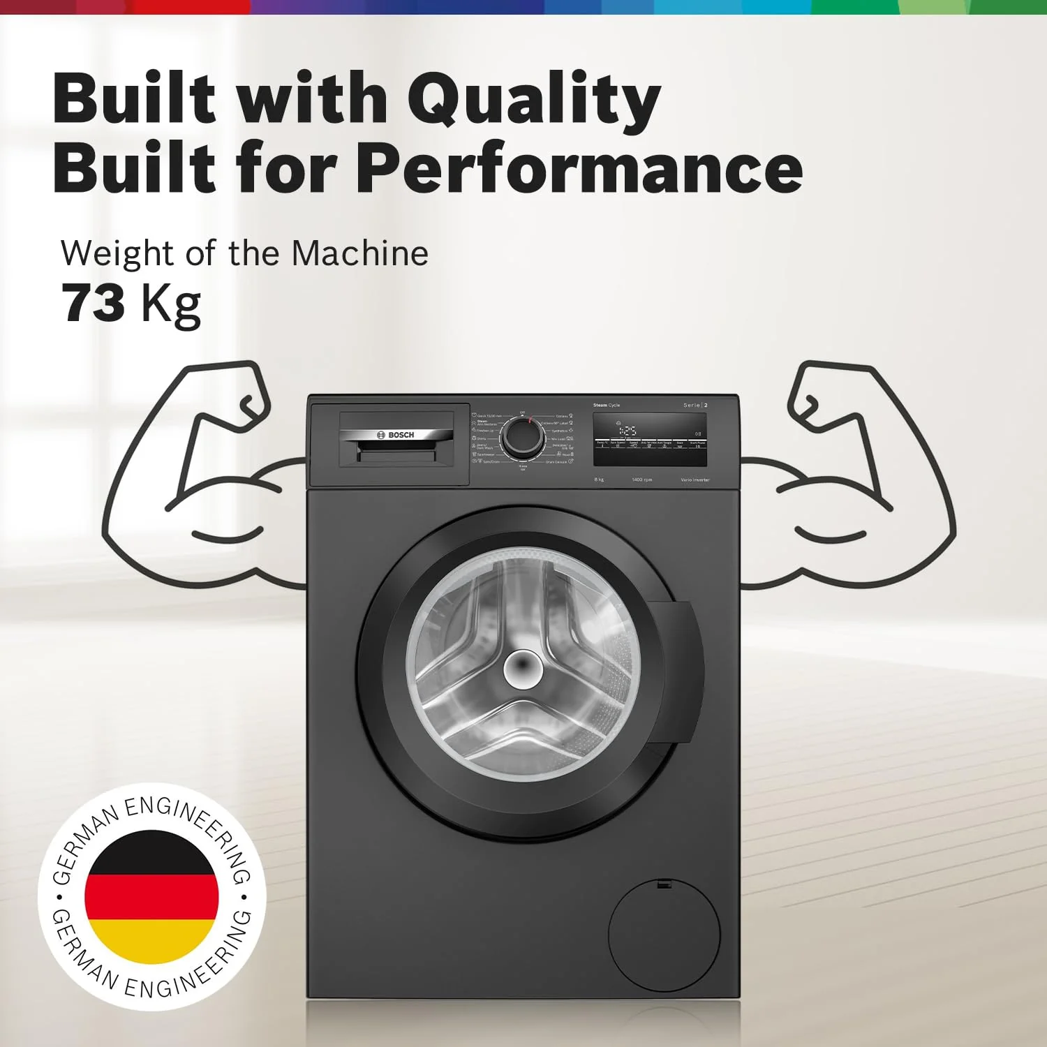 Bosch 8 kg 5 Star Fully-Automatic Front Loading Washing Machine (WAJ2826CIN, Black Grey, AI active water plus, In-Built Heater) - Image 14