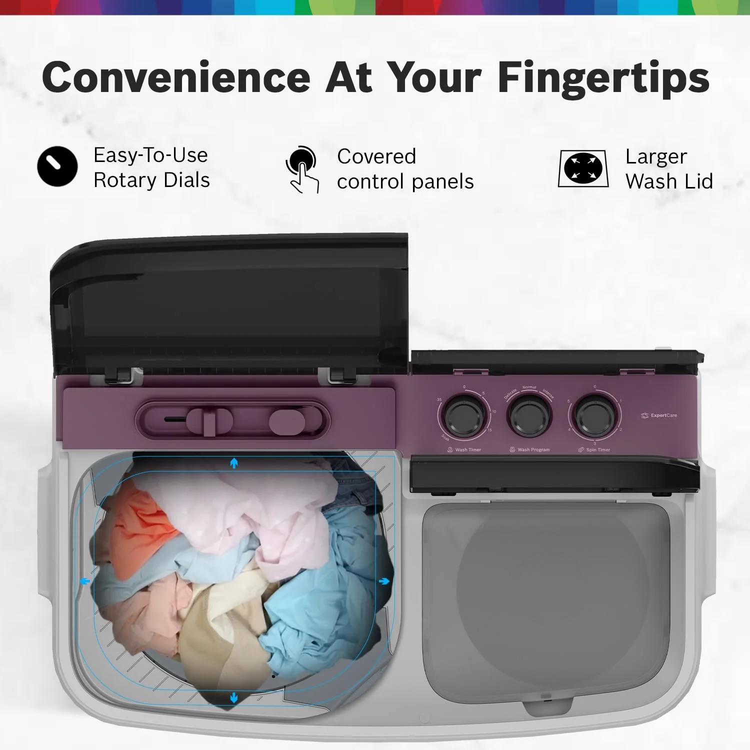 Bosch 8 kg 5 Star Semi-Automatic Top Loading Washing Machine (2025 Model, WJP802V0IN, 3 Wash Programs, Anti-Rust Body, 1300 RPM Spin Speed, Wine, 5 Years Comprehensive Warranty) - Image 4