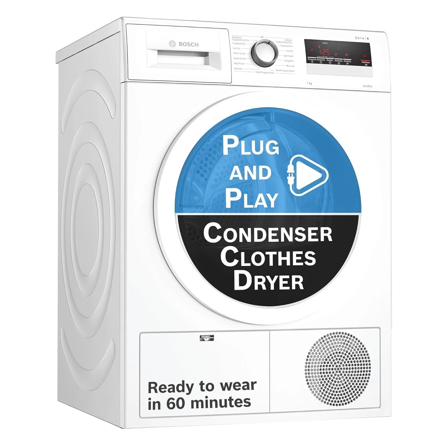 Bosch 8 kg Fully Automatic Front Load Condenser Tumble Dryer (WPG23108IN, 5 Drying Options, 14 Programs, Allergy Plus, 100% Drying with 0% Effort, Inbuilt Heater, Silver) - Image 13