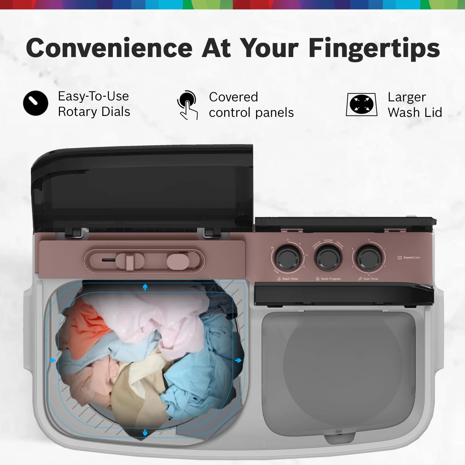 Bosch 9 kg 5 Star Semi-Automatic Top Loading Washing Machine (2025 Model, WJP904C0IN, 3 Wash Programs, Anti-Rust Body, 1300 RPM Spin Speed, Wine, 5 Years Comprehensive Warranty) - Image 4