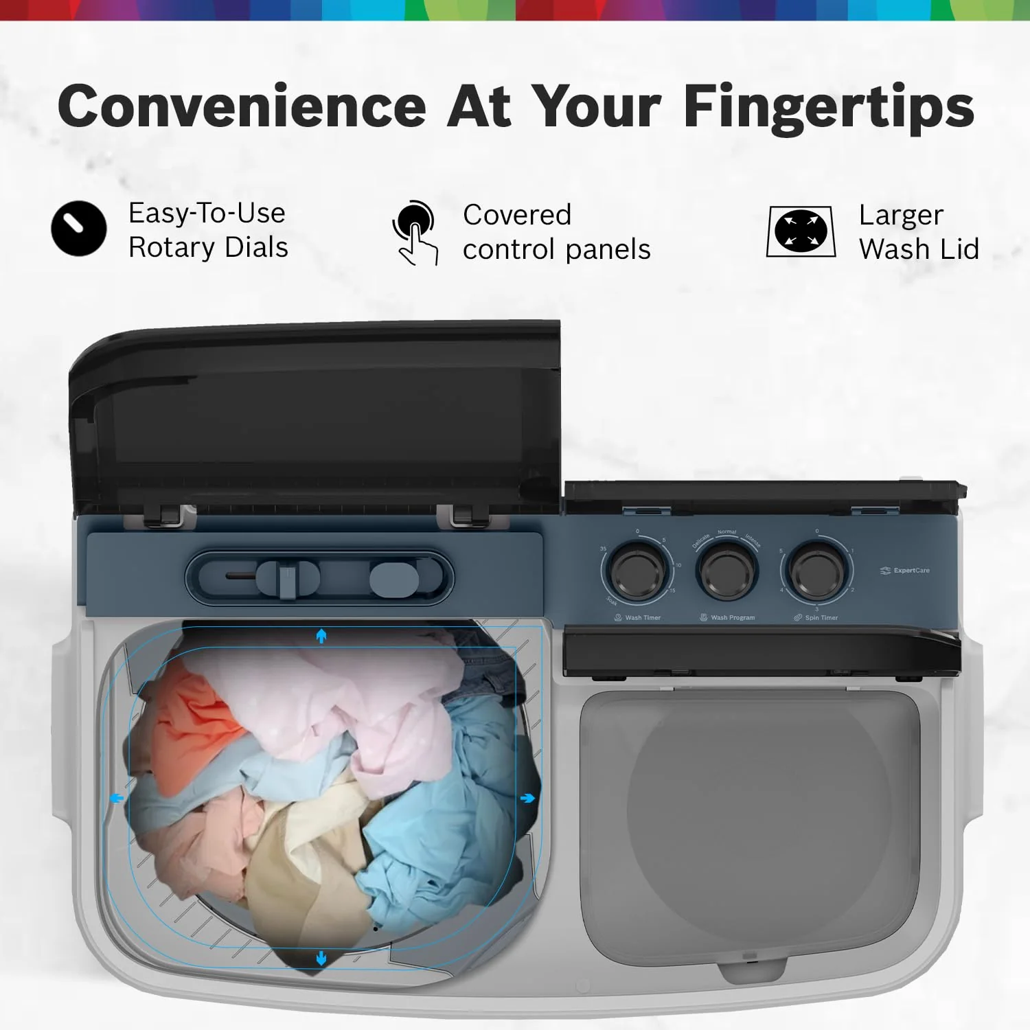 Bosch 9 kg 5 Star Semi-Automatic Top Loading Washing Machine (2025 Model, WJP904P0IN, 3 Wash Programs, Anti-Rust Body, 1300 RPM Spin Speed, Peacock Blue, 5 Years Comprehensive Warranty) - Image 4