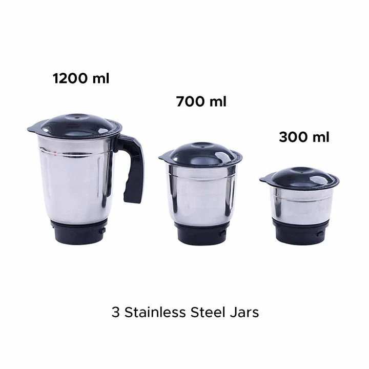 Capri Mixer Grinder 550W, Black & Red, 5 Years Warranty - Image 7