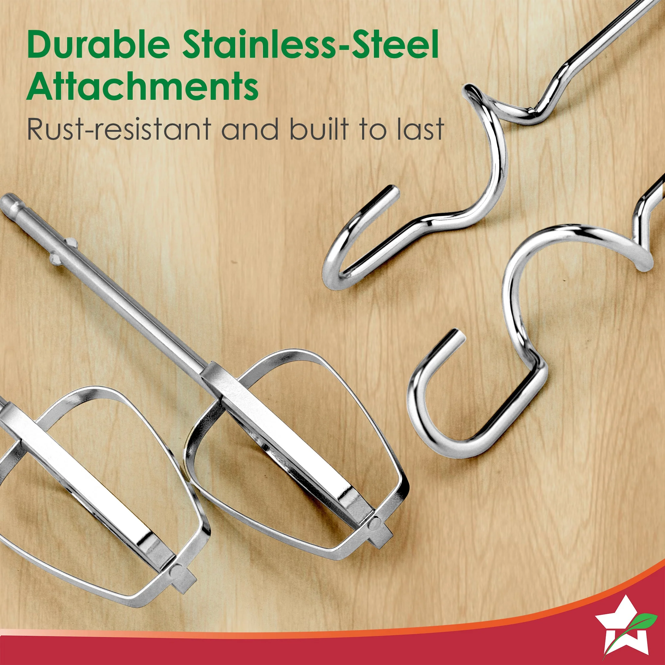 Essenza Hand Mixer | 3 Variable Speed Settings | 300W | For Beating, Whisking, Whipping, Kneading | Stainless-steel Beater and Kneader Attachments | Low Noise | Black | 2-Year Warranty - Image 6