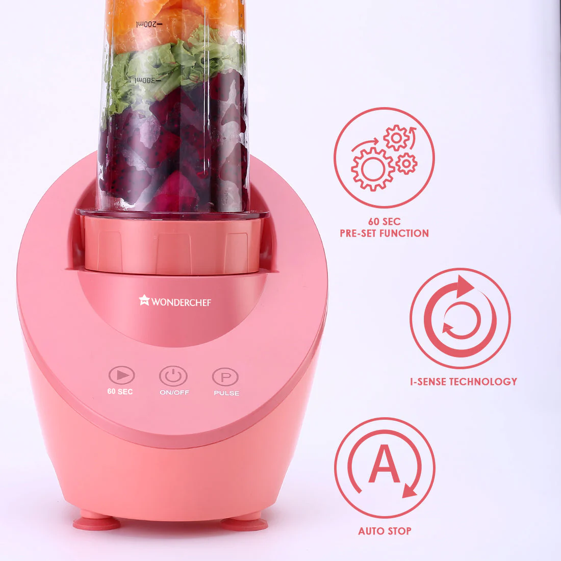 Magneto Blender | Smoothie & Juice Maker | World’s Safest with Magnetic Induction Tech | Variable Speed | Automatic with 60-sec auto-stop | Portable with Sipper Jar | 2-Year Warranty - Image 4