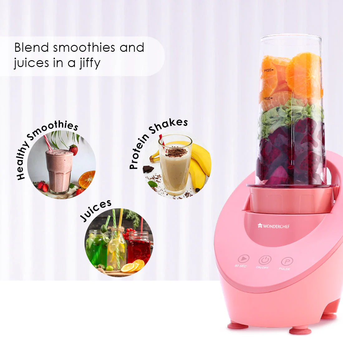 Magneto Blender | Smoothie & Juice Maker | World’s Safest with Magnetic Induction Tech | Variable Speed | Automatic with 60-sec auto-stop | Portable with Sipper Jar | 2-Year Warranty - Image 6