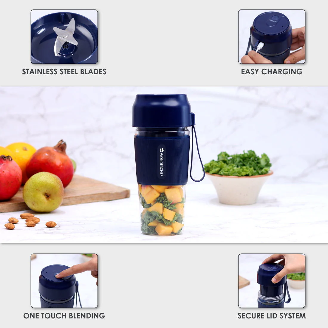 Nutri-cup Portable Blender + Sippy Stainless Steel Bottle, Gift Combo, For Family and Friends, Gift for Diwali and Other Festivals, House Warming - Image 6