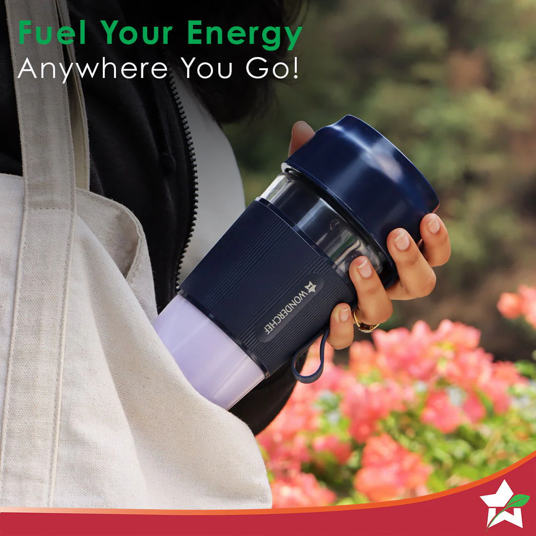 Nutri-Cup Portable Blender | USB Charging | Smoothie maker | SS Blades | Battery Operated Rechargeable Blender | 300ml | Compact Size | Blue - Image 4