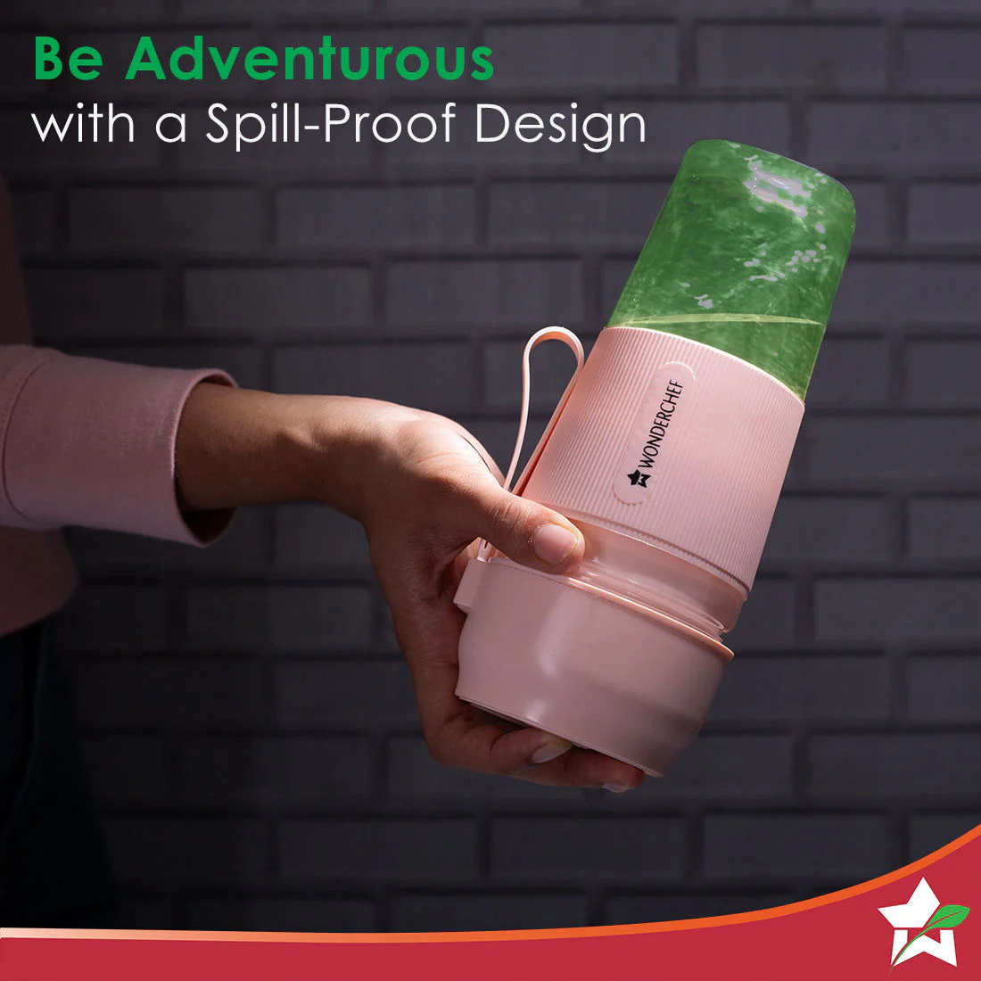 Nutri-Cup Portable Blender | USB Charging | Smoothie maker | SS Blades | Battery Operated Rechargeable Blender | 300ml | Compact Size | Pink - Image 5