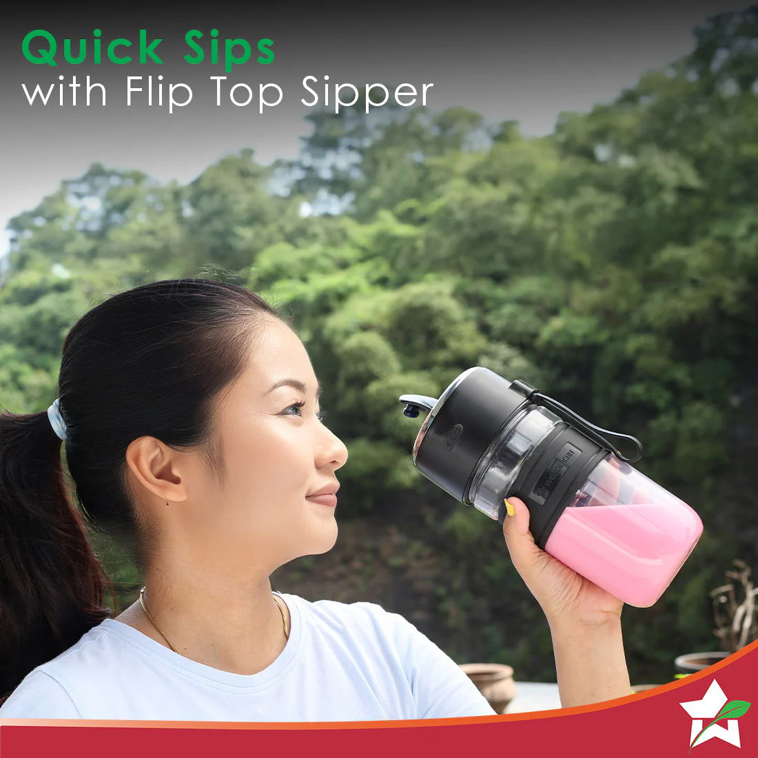 Nutri-cup Zip Portable Blender | 350ml | Blend & Sip with Flip Top Sipper Lid | For Smoothies, Juices, Shakes, Coffee | 2000 mAh Battery | 20 Blending Cycles in One Charge | Type C Charging | Black - Image 3