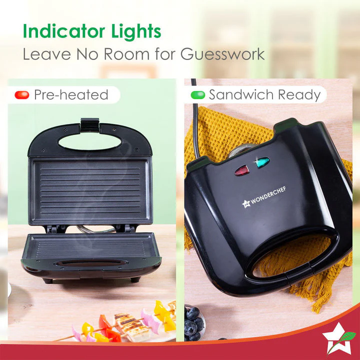 Prato Plus Griller Auto Temp Control, LED indicator | 800 W | Non-stick Coated Plates | Oil Free Toasting| Easy to Clean| 1 Year Warranty - Image 5