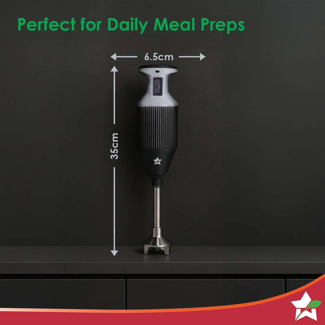 Prima Plus Electric 250W Hand Blender | Portable | Hot & Cold Blending | Food Grade SS Blades | 2 Speed Button | 3 Removable Blades for Blending, Whisking, Chopping | Make Puree, Baby Food, Soup, Smoothie | Wall Mount Holder | 2 Years Warranty | Black - Image 8