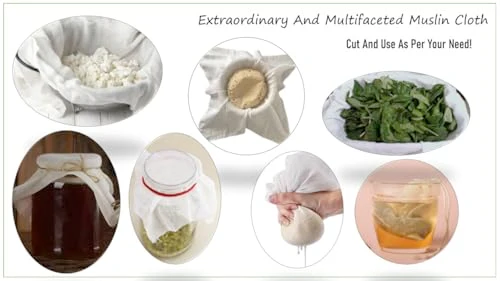 Pure Cotton Muslin Cloth, Natural, Pre-Washed, for Idli Steaming,Cheese Making, Hung Curd,Tea Stainer Cloth Length:2Metre,Width:1Metre (2m X 1m) - Image 7