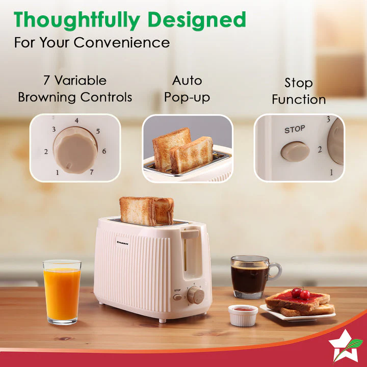 Regalia 2-Slice Pop-up Toaster with Lid Cover, 7 Browning Options for Golden Crispy Bread Toasts, Mid-Cycle Cancel Function, Slide-out Crumb Tray, 2-Yr Warranty, Ivory, Electric Toaster - Image 4