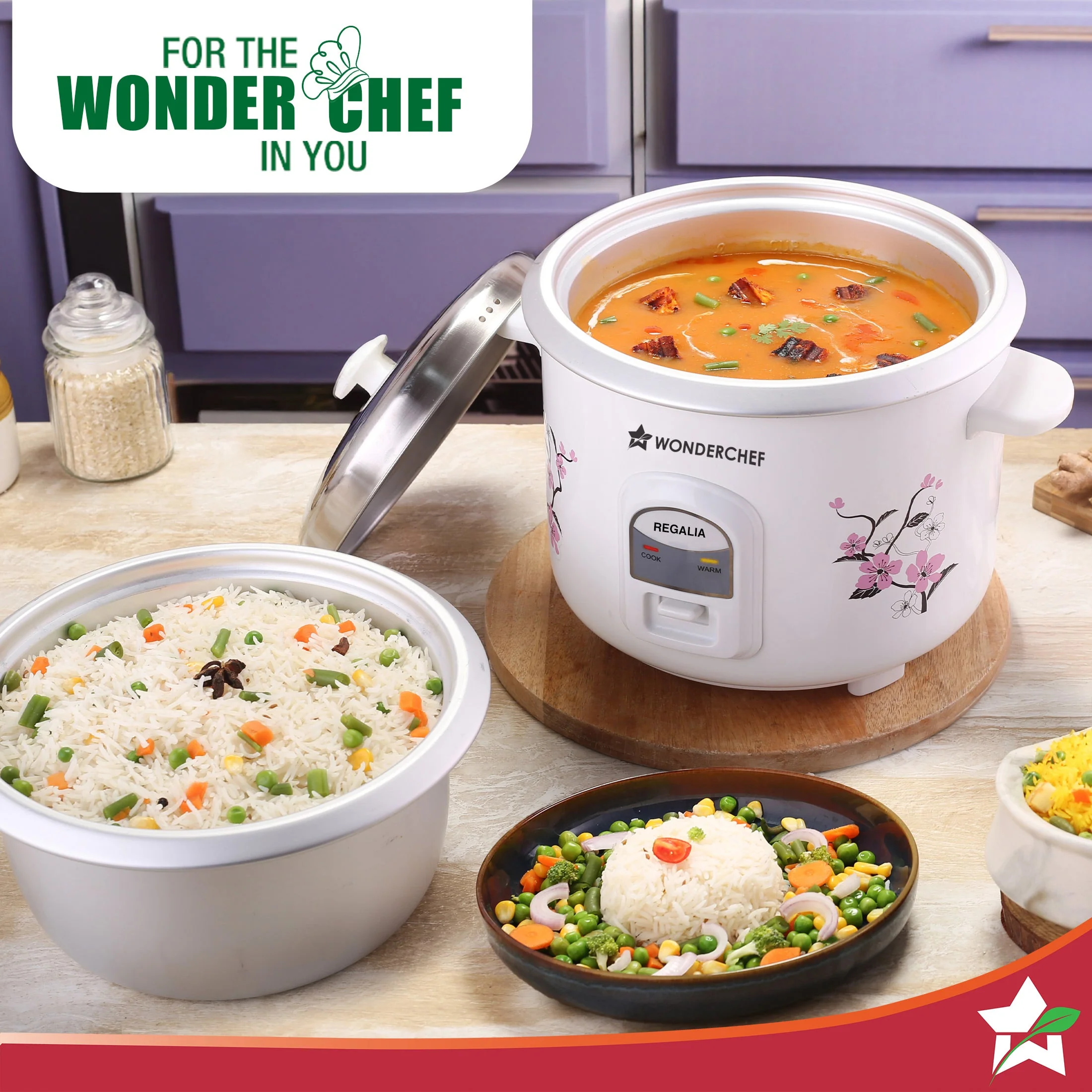 Regalia Electric Rice Cooker | 1.8 L, 700W | 2 Non-stick Bowls Serve 7-8 | Keep Warm Function | Uniform Cooking | Steam Veggies, Make Pulao, Khichdi, Momos | 2-Year Warranty - Image 8