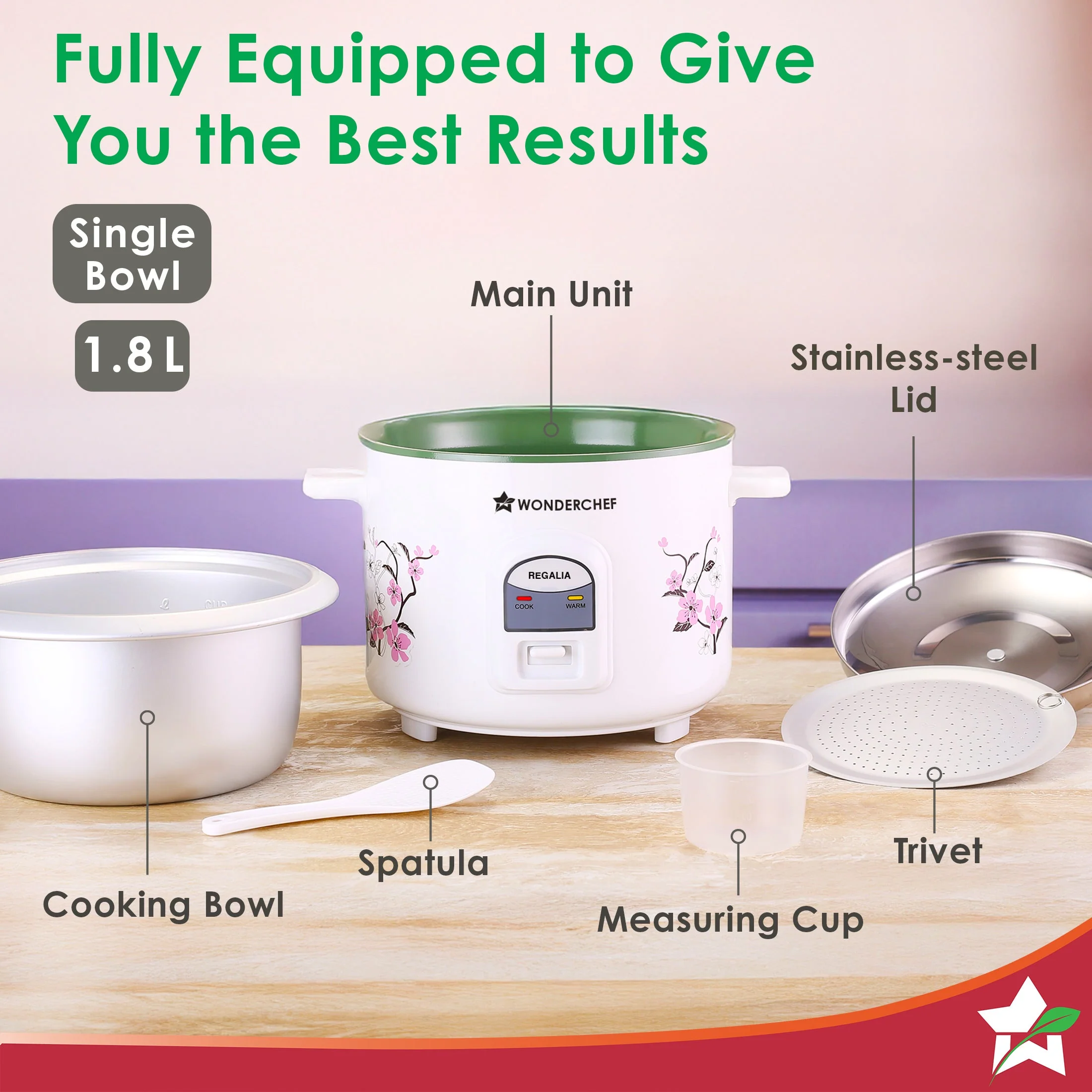 Regalia Electric Rice Cooker | 1.8 L, 700W | Non-stick Bowl Serves 4-6 | Keep Warm Function | Uniform Cooking | Steam Veggies, Make Pulao, Khichdi, Momos | 2-Year Warranty - Image 6
