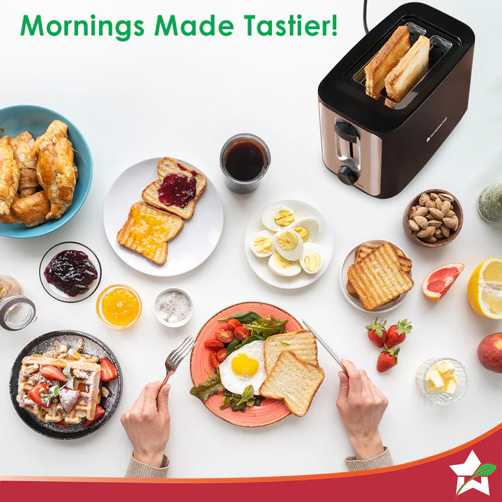 Roma 2-Slice Pop-up Toaster with Lid Cover, 6 Browning Options for Golden Crispy Bread Toasts, Mid-Cycle Cancel Function, Crumb Tray, 2-Yr Warranty, Black, Automatic Electric Toaster - Image 7