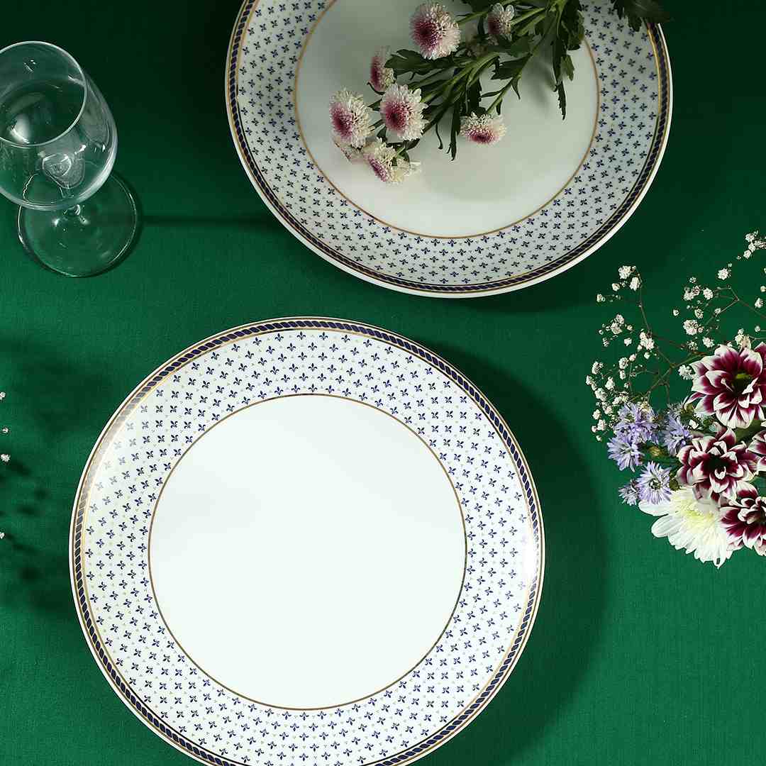 Sicilia Fine Bone China 10" Dinner Plate - Royal Blue - Set of 2 Pcs - Image 7