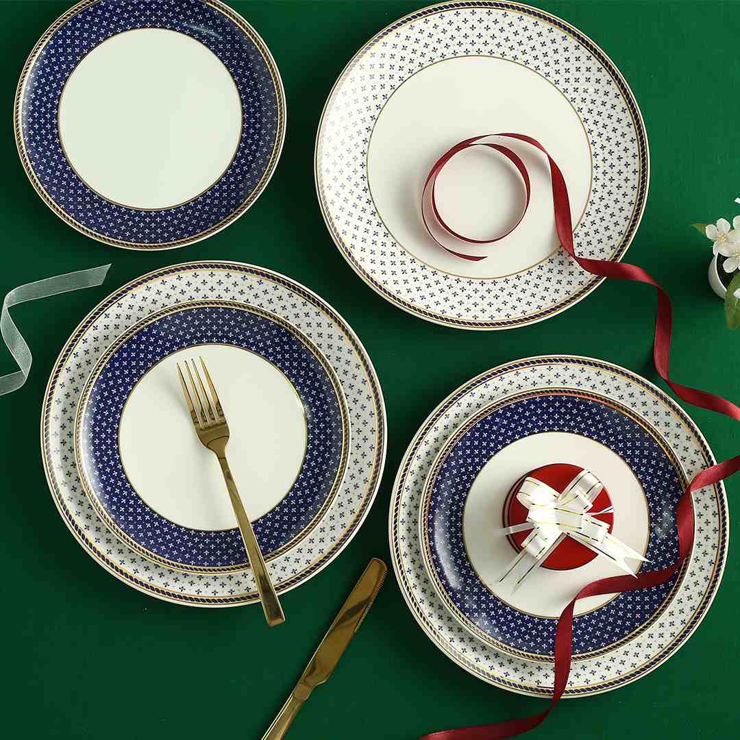 Sicilia Fine Bone China 10" Dinner Plate - Royal Blue - Set of 2 Pcs - Image 8