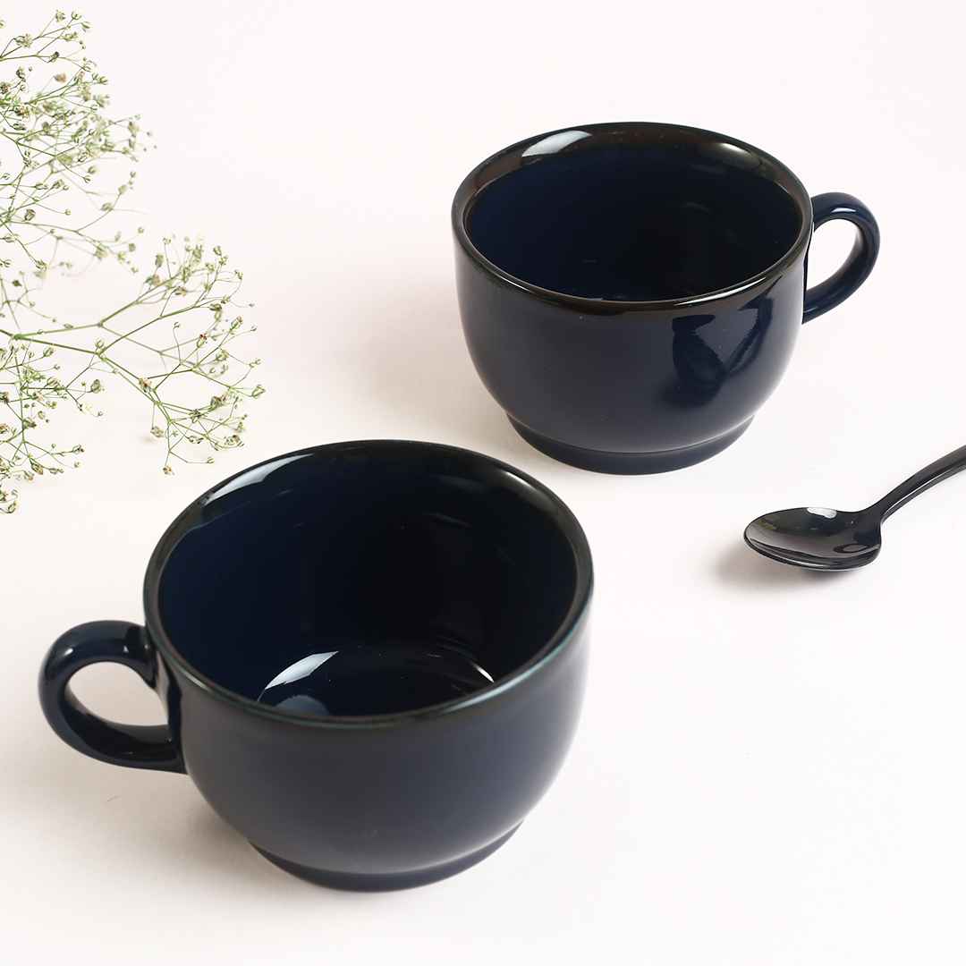 Teramo Navy Blue Glaze Soup Mug Set of 2 - Image 6