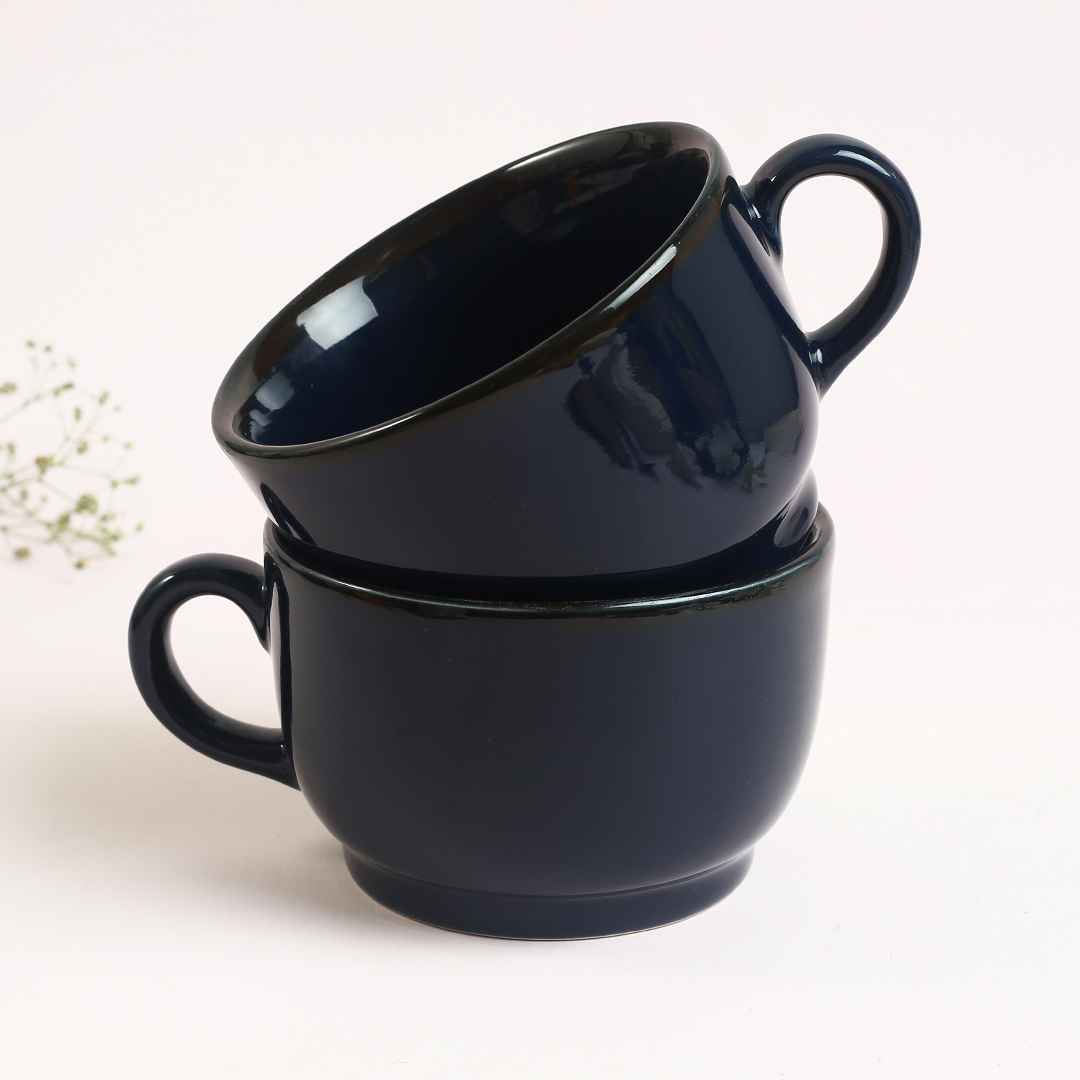 Teramo Navy Blue Glaze Soup Mug Set of 2 - Image 8