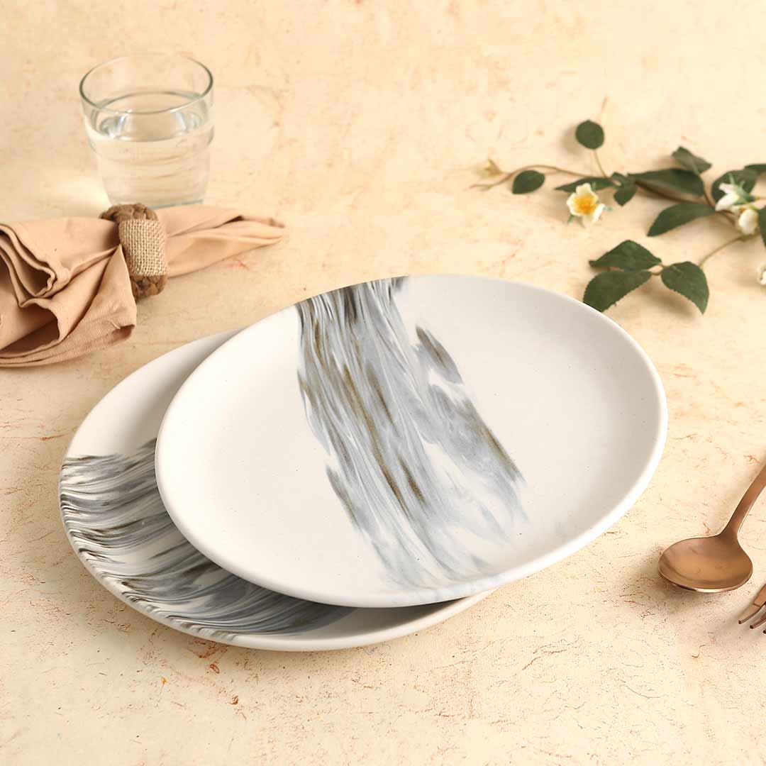 Teramo Stoneware 11" Dinner Plate - Marble White (Set of 2) - Image 3