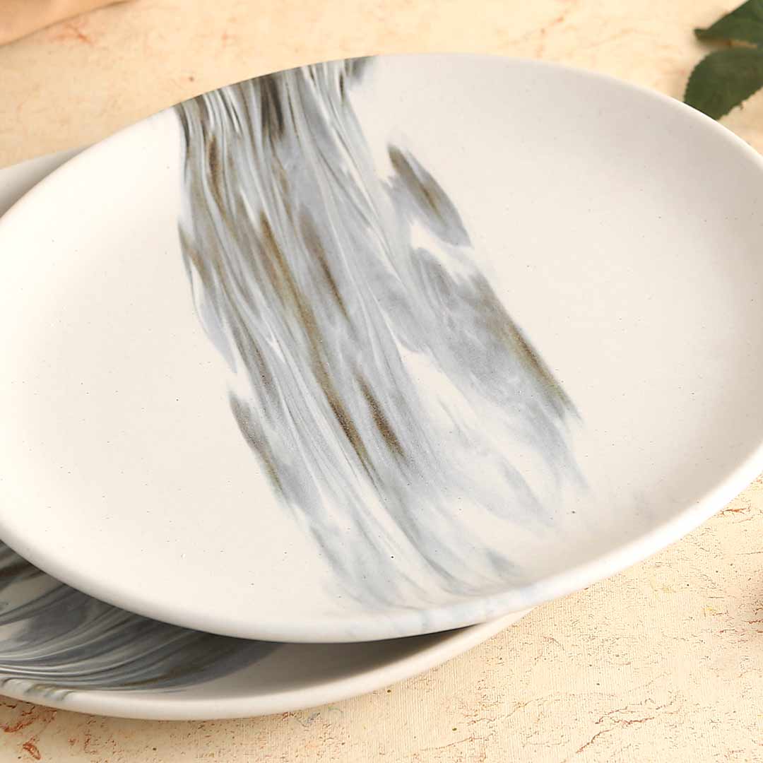 Teramo Stoneware 11" Dinner Plate - Marble White (Set of 2) - Image 4