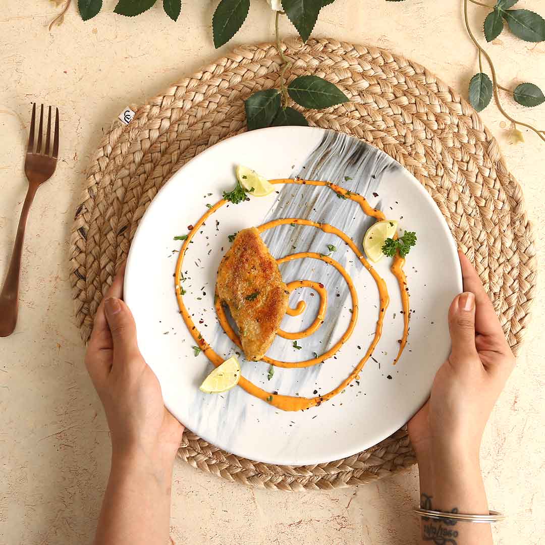 Teramo Stoneware 11" Dinner Plate - Marble White (Set of 2) - Image 5