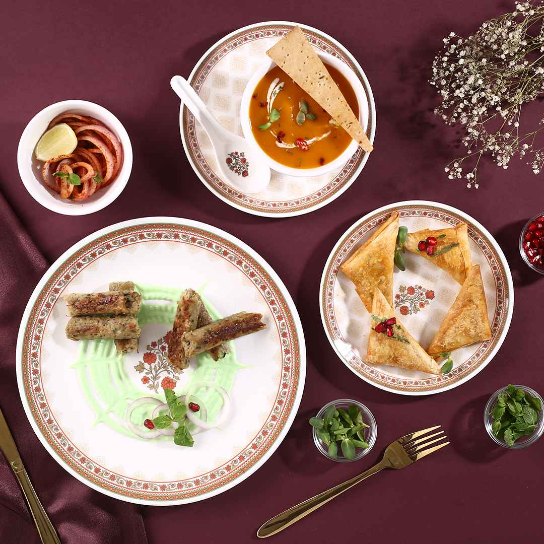 Venice Royal Red Dinner Set of 31 Pcs | 100% Food Grade Melamine | Elegant | Break & Stain Resistant | Designer Dinnerware - Image 4