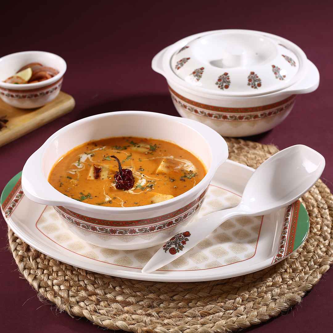 Venice Royal Red Dinner Set of 31 Pcs | 100% Food Grade Melamine | Elegant | Break & Stain Resistant | Designer Dinnerware - Image 5