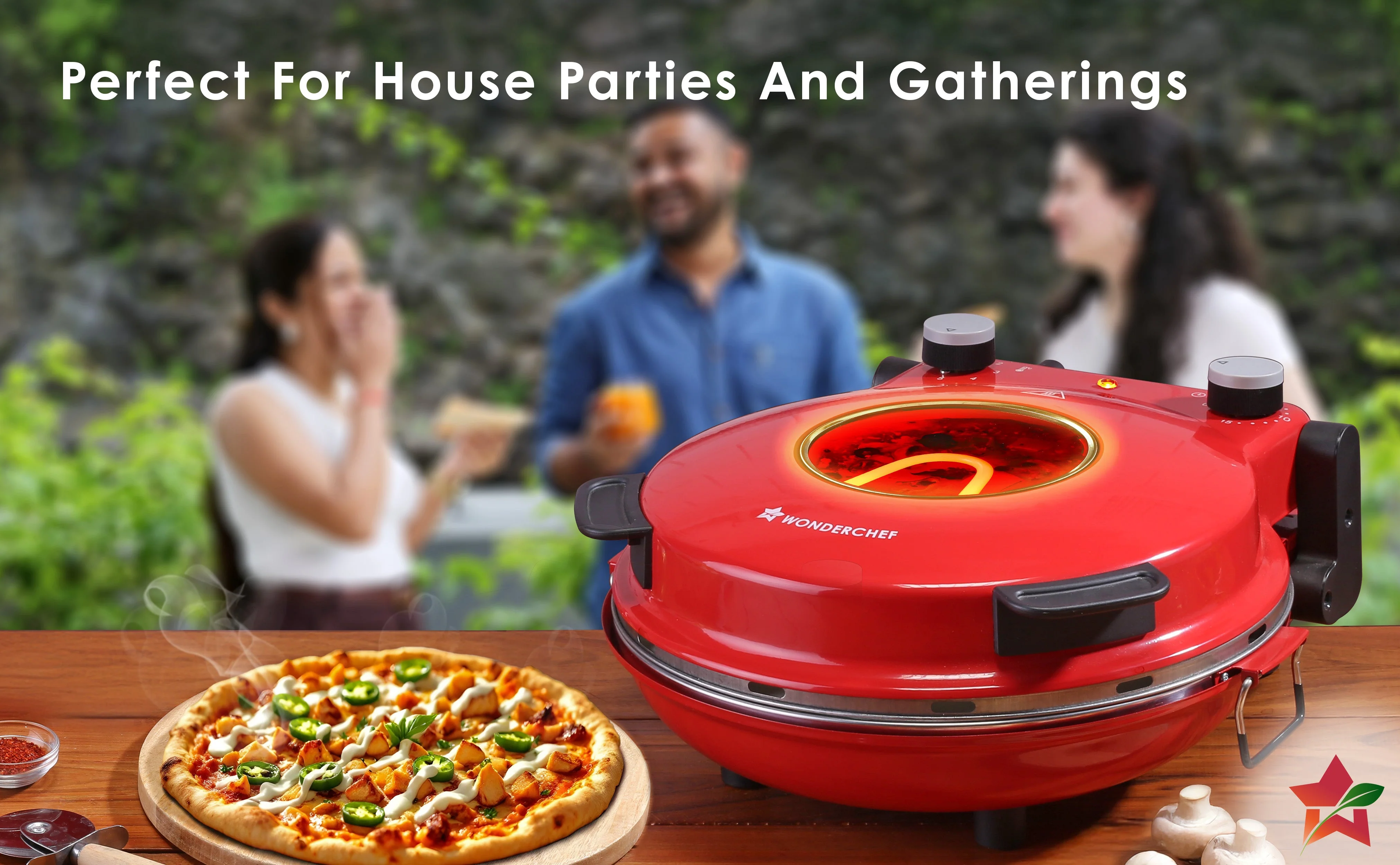 Wonderchef Regalia Pizza Maker | Crispy Pizzas in 5 Minutes with Rapid Cooking over 450°C | Wood-Fired Pizza-Like Taste | Lava Stone Base for Golden Crust | 1200W, 12-in Diameter | 2-Year Warranty - Image 20