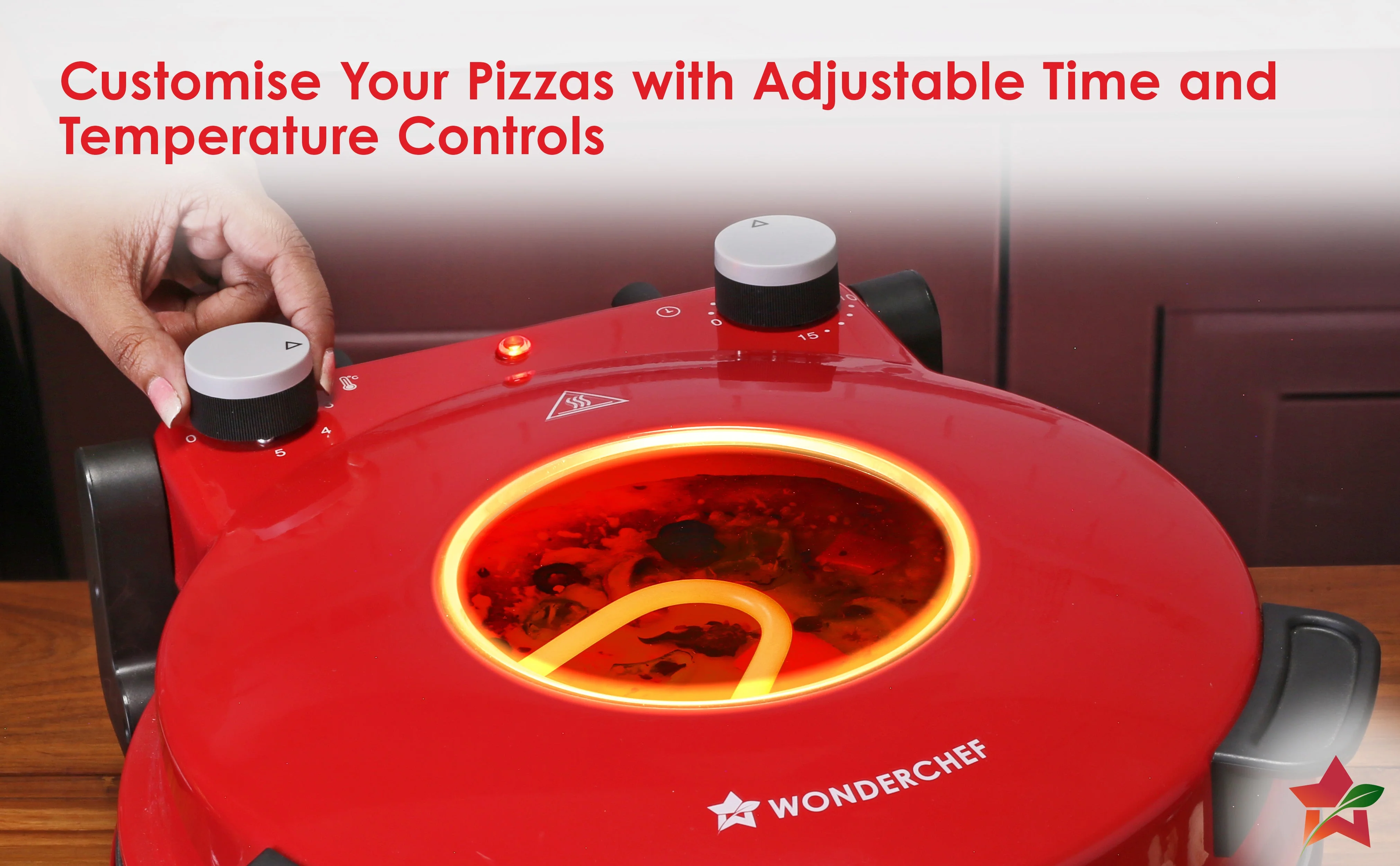 Wonderchef Regalia Pizza Maker | Crispy Pizzas in 5 Minutes with Rapid Cooking over 450°C | Wood-Fired Pizza-Like Taste | Lava Stone Base for Golden Crust | 1200W, 12-in Diameter | 2-Year Warranty - Image 21