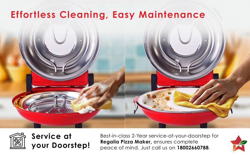 Wonderchef Regalia Pizza Maker | Crispy Pizzas in 5 Minutes with Rapid Cooking over 450°C | Wood-Fired Pizza-Like Taste | Lava Stone Base for Golden Crust | 1200W, 12-in Diameter | 2-Year Warranty - Image 22